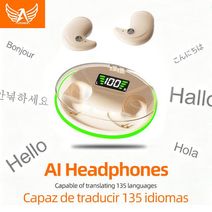 Fone Bluetooth TWS confortável para dormir com estojo e display LED da Vapto
