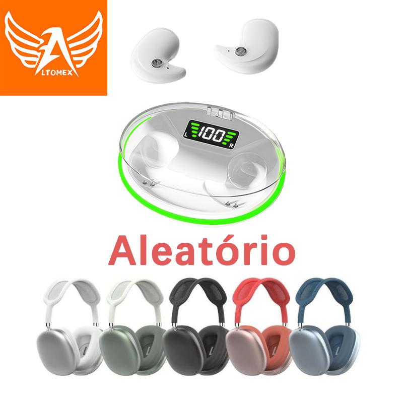 Fone Bluetooth TWS confortável para dormir com estojo e display LED da Vapto