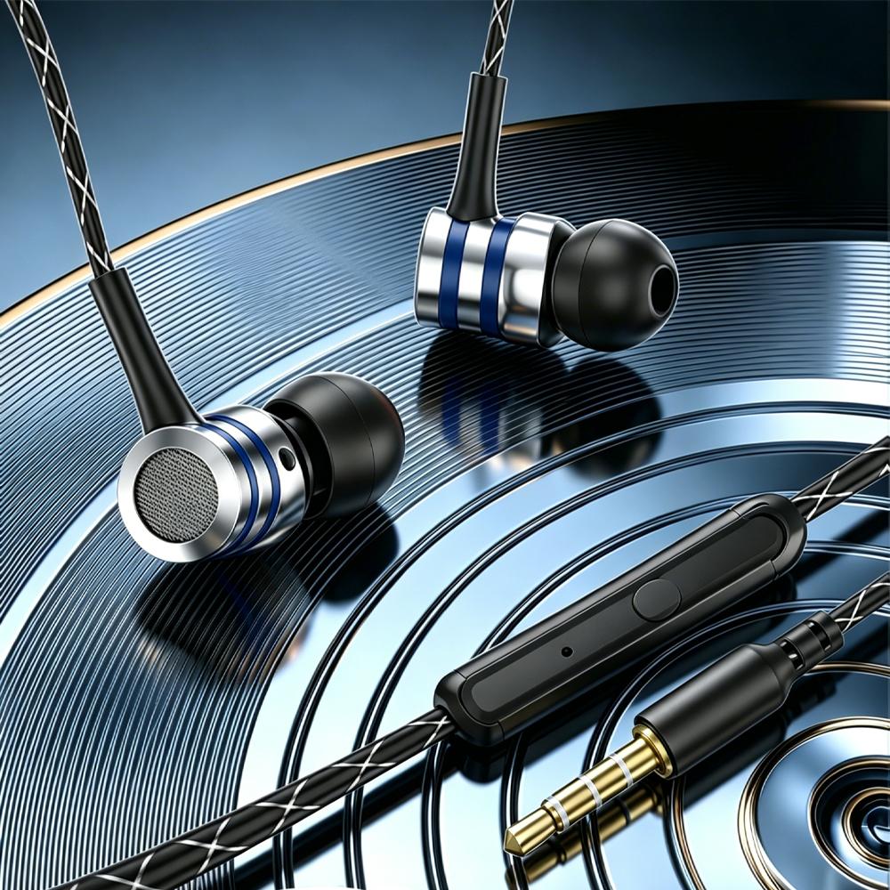 Fone de ouvido com fio intra-auricular com driver híbrido e graves potentes da Vapto
