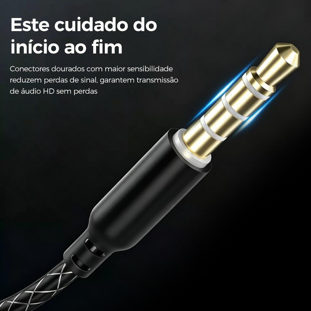 Fone de ouvido com fio intra-auricular com driver híbrido e graves potentes da Vapto