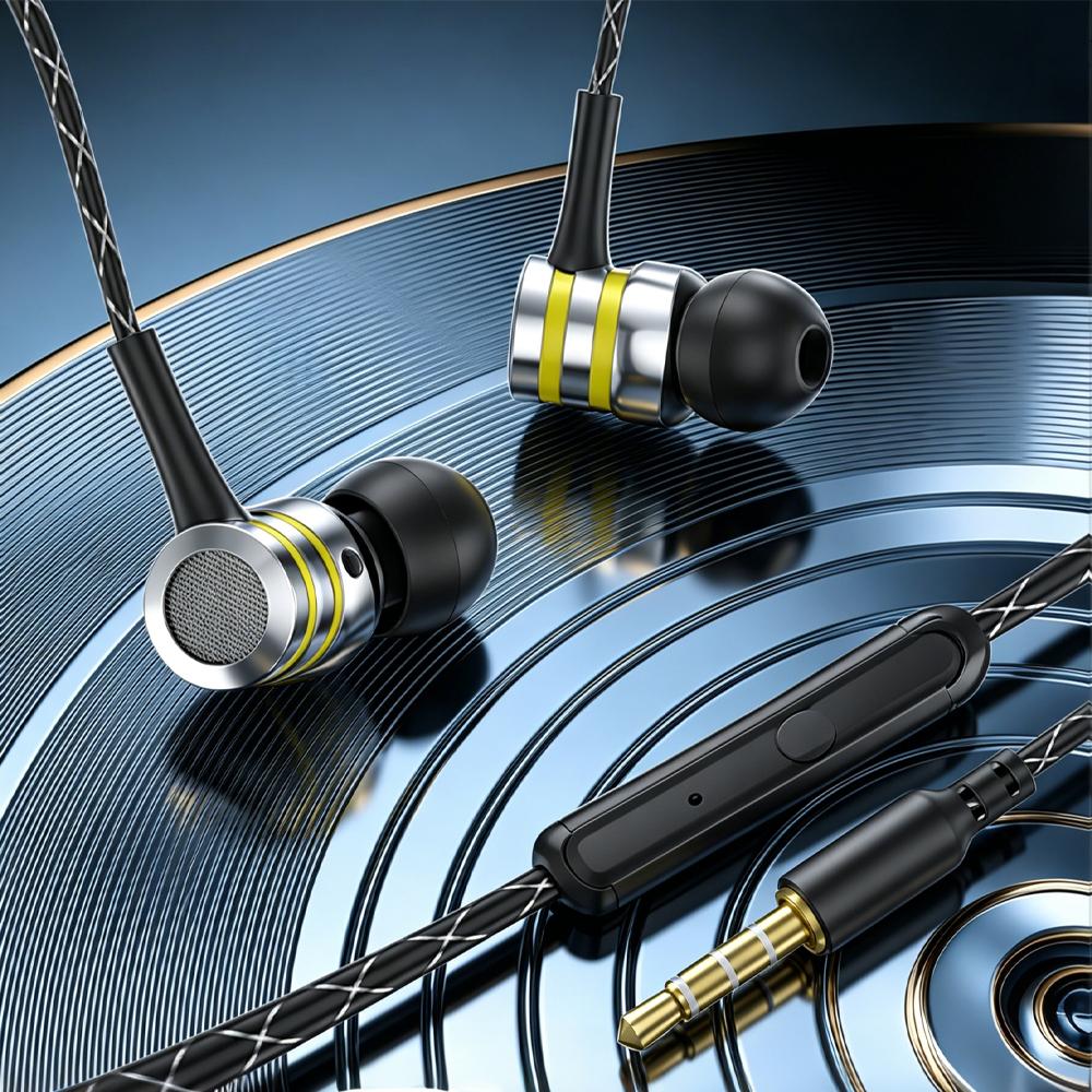 Fone de ouvido com fio intra-auricular com driver híbrido e graves potentes da Vapto