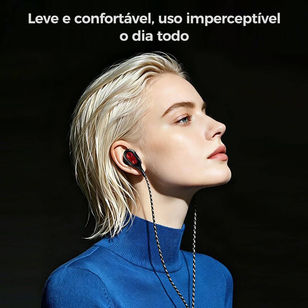 Fone de ouvido com fio intra-auricular com dois drivers e alto-falantes da Vapto