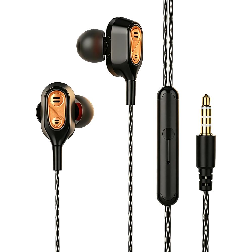 Fone de ouvido com fio intra-auricular com dois drivers e alto-falantes da Vapto