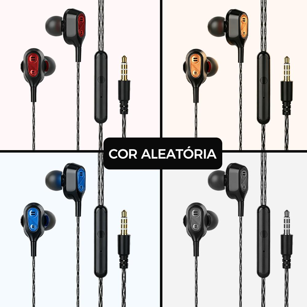 Fone de ouvido com fio intra-auricular com dois drivers e alto-falantes da Vapto