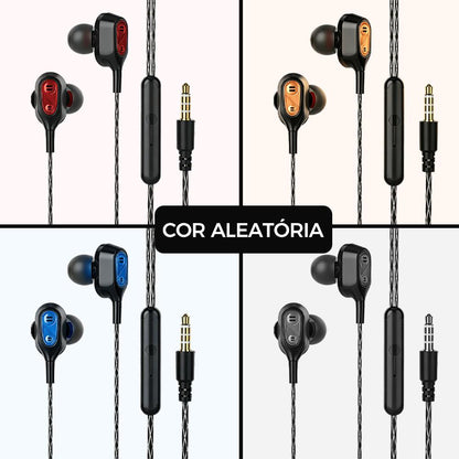 Fone de ouvido com fio intra-auricular com dois drivers e alto-falantes da Vapto