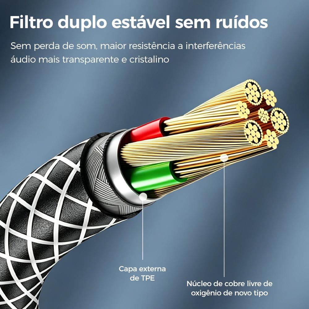 Fone de ouvido com fio intra-auricular com dois drivers e alto-falantes da Vapto