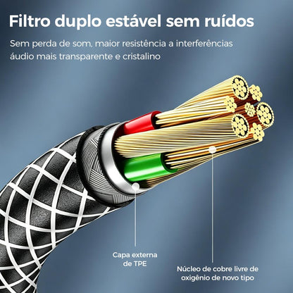 Fone de ouvido com fio intra-auricular com dois drivers e alto-falantes da Vapto