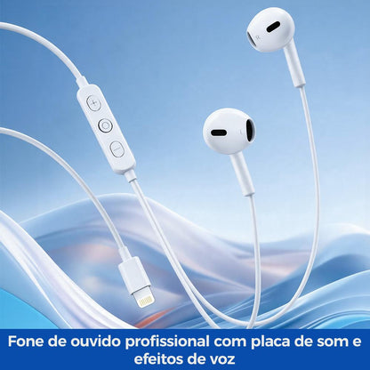 Fone profissional com fio, controle e placa de som para karaokê da Vapto