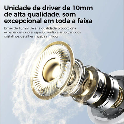  Fone Eletro Bluetooth TWS com tela, cancelamento de ruído e chamadas da Vapto