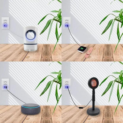 Kit com 2 tomadas de parede USB duplas bivolt para carregamento e alimentação da Vapto