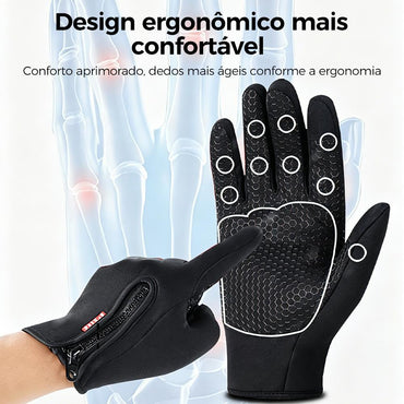 Luva térmica reforçada para ciclismo com proteção corta-vento e toque na tela da Vapto