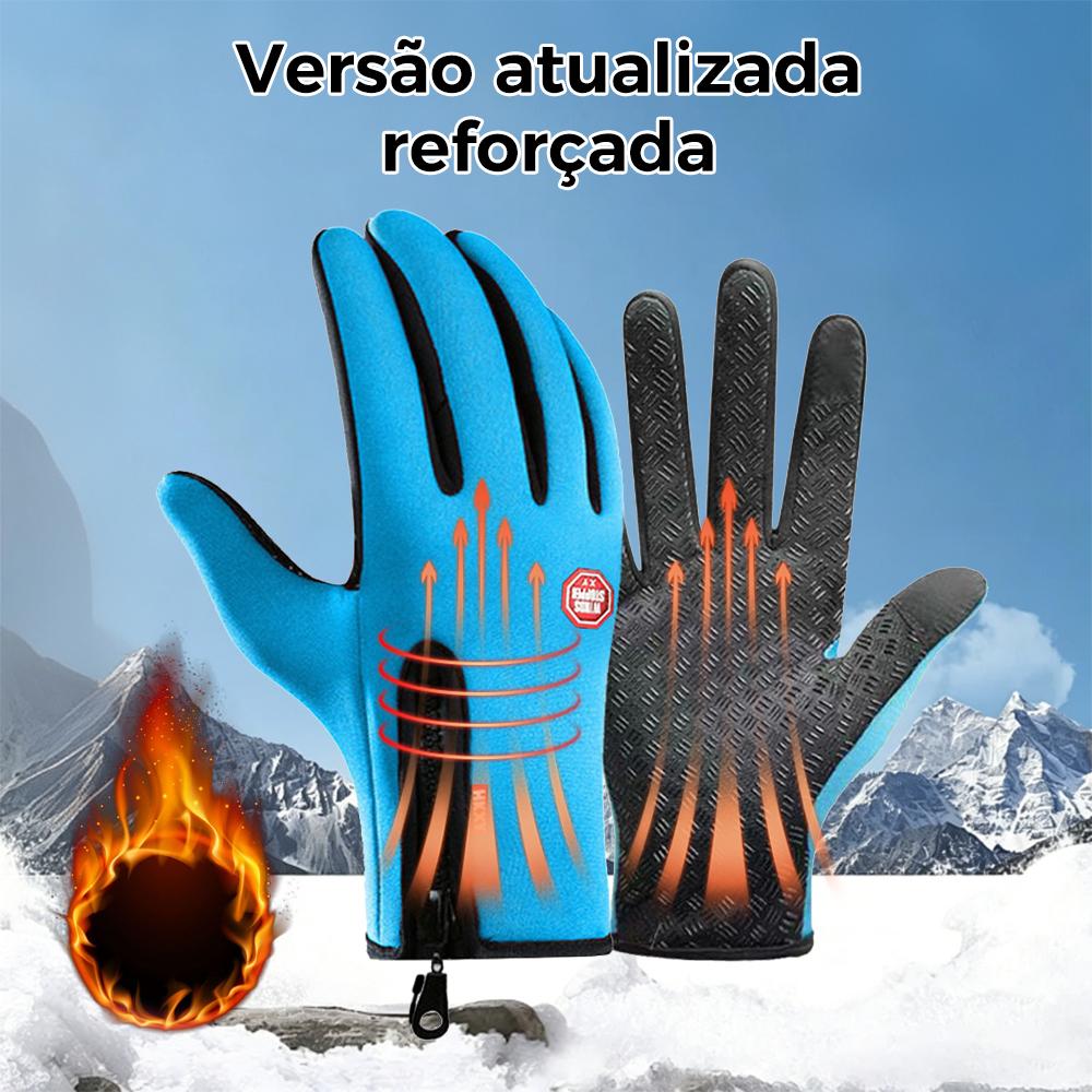 Luva térmica reforçada para ciclismo com proteção corta-vento e toque na tela da Vapto