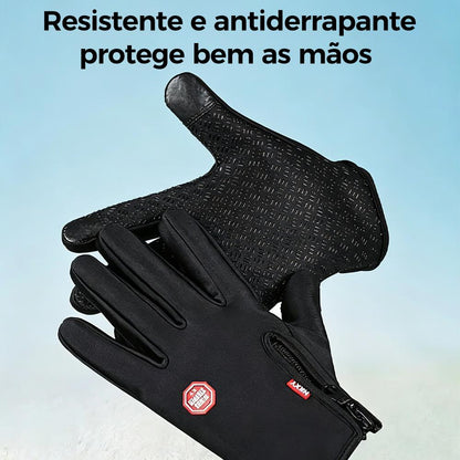 Luva térmica reforçada para ciclismo com proteção corta-vento e toque na tela da Vapto