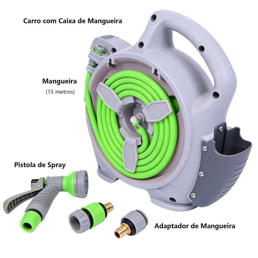 Mangueira de jardim flexível com esguicho ajustável e 7 modos de jato da Vapto