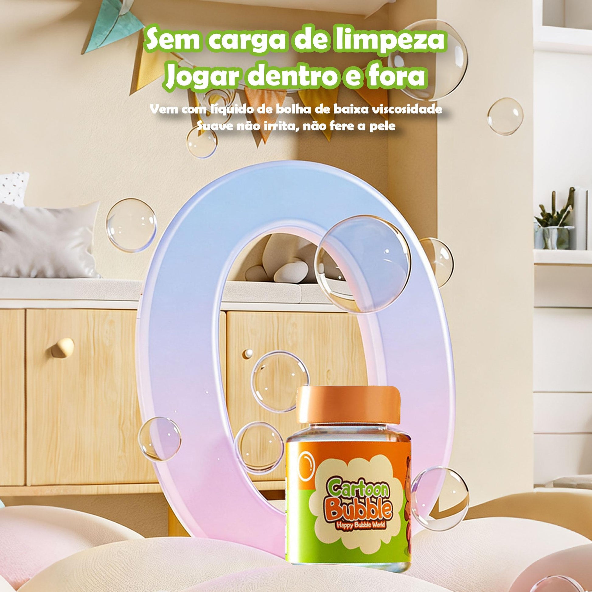 Máquina elétrica portátil de bolhas de sabão para crianças da Vapto