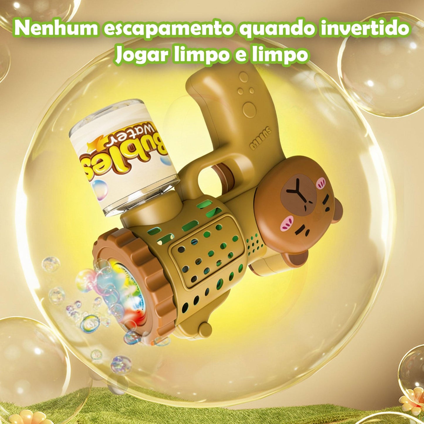 Máquina elétrica portátil de bolhas de sabão para crianças da Vapto