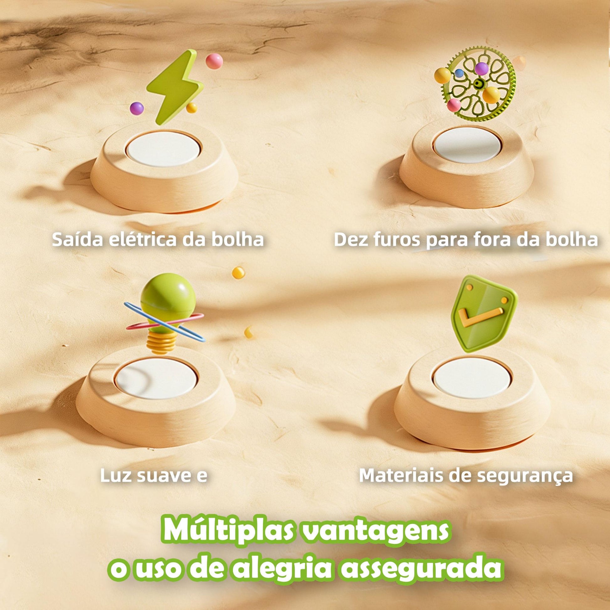 Máquina elétrica portátil de bolhas de sabão para crianças da Vapto
