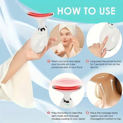 Massageador de pescoço com função antirrugas e luz LED da Vapto