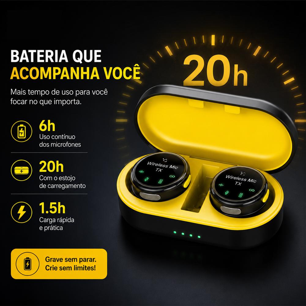 Microfone de lapela Type-C plug and play para áudio profissional da Vapto