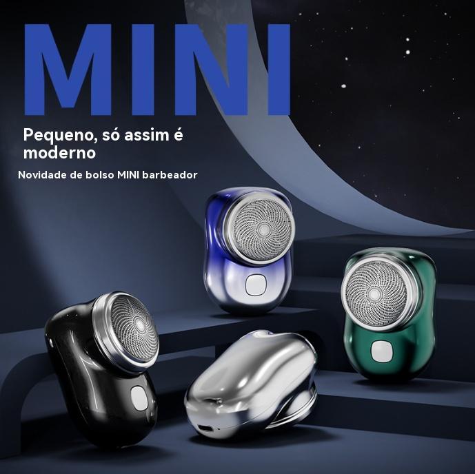 Mini barbeador elétrico portátil com 6 lâminas para viagens e uso no carro da Vapto