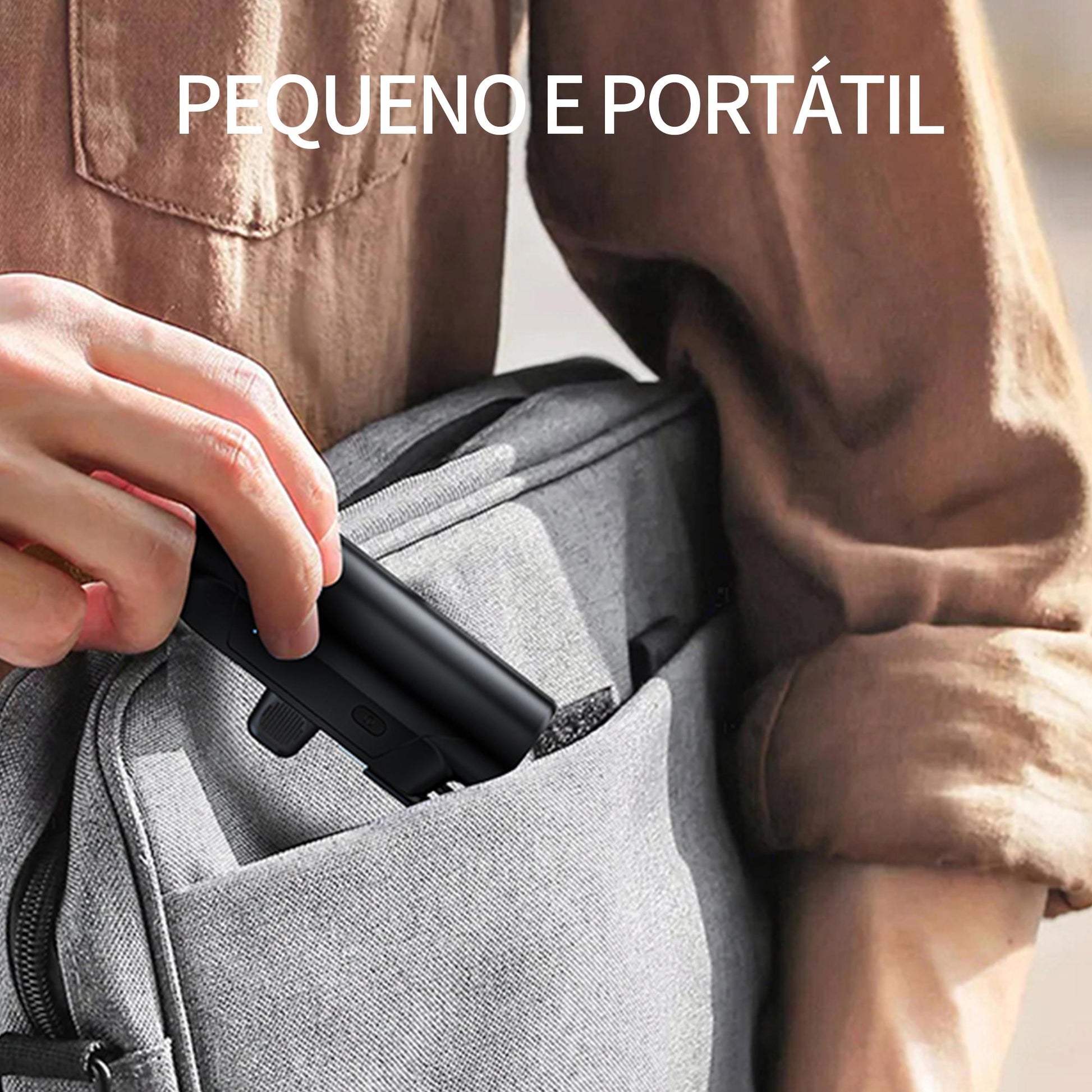 Mini power bank portátil de 5.000 mAh com suporte para celular da Vapto