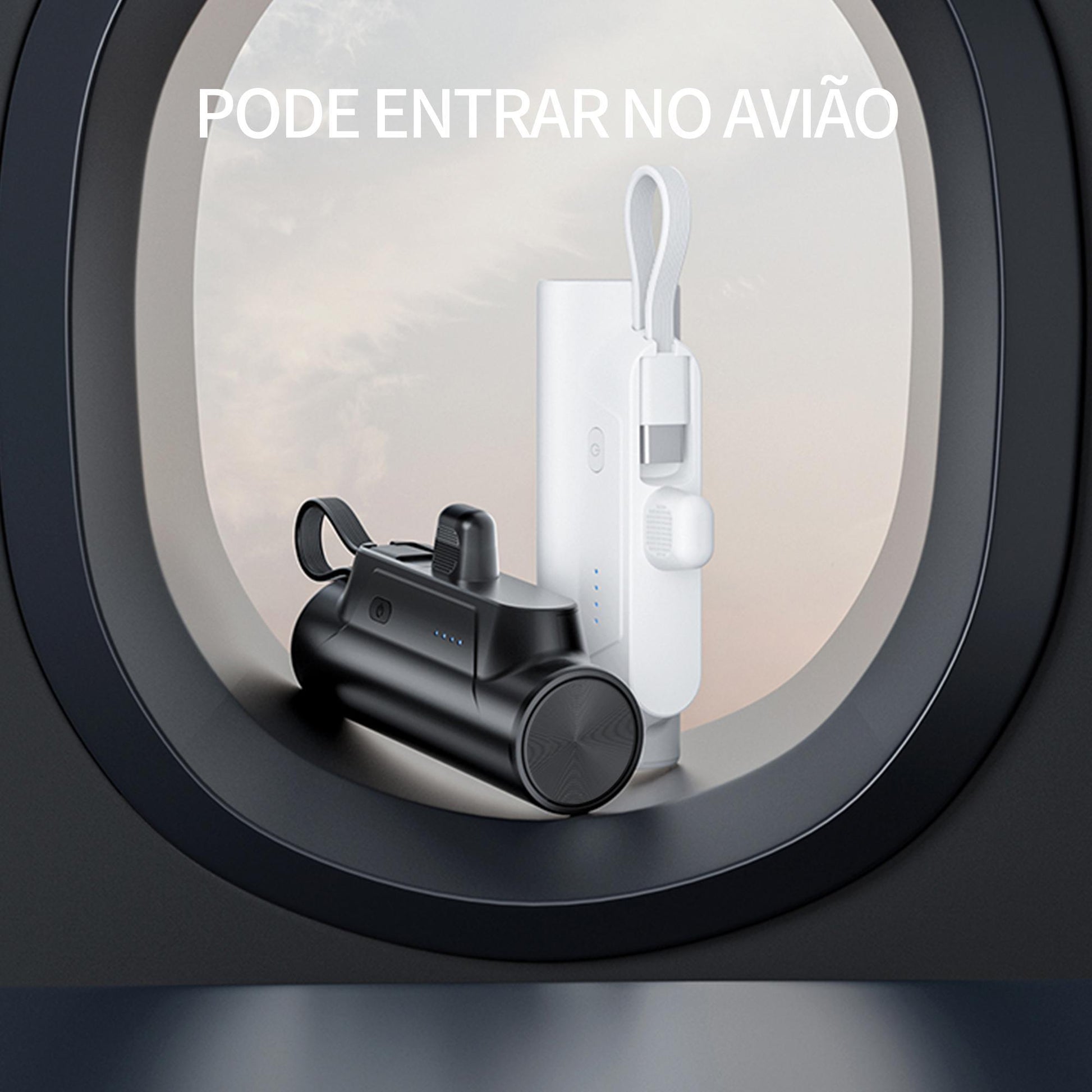 Mini power bank portátil de 5.000 mAh com suporte para celular da Vapto