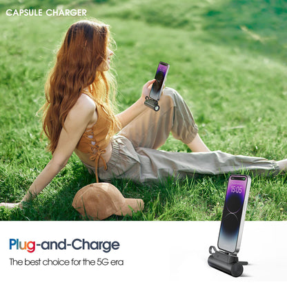 Mini power bank portátil de 5.000 mAh com suporte para celular da Vapto