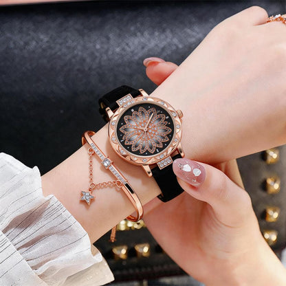 Relógio feminino elegante com detalhes de diamante da Vapto