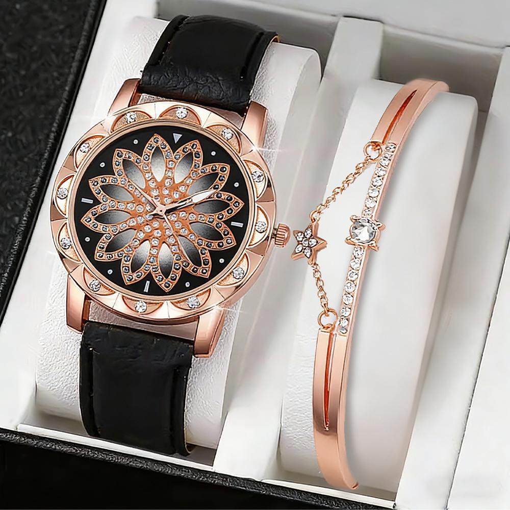 Relógio feminino elegante com detalhes de diamante da Vapto