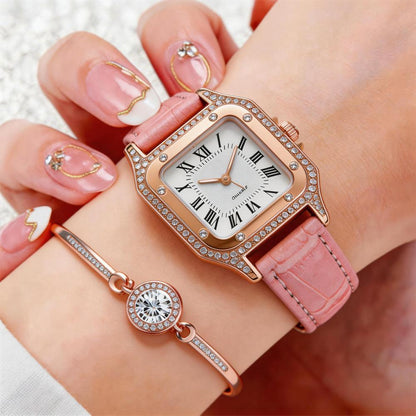 Relógio feminino elegante com detalhes de diamante da Vapto