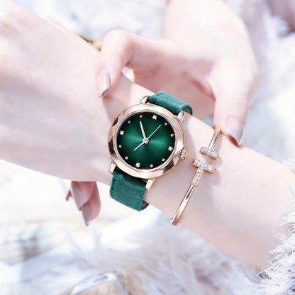 Relógio feminino elegante com detalhes de diamante da Vapto