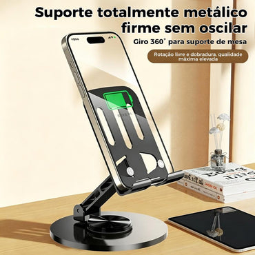 Suporte ajustável de alumínio com rotação de 360 graus para celular e tablet da Vapto