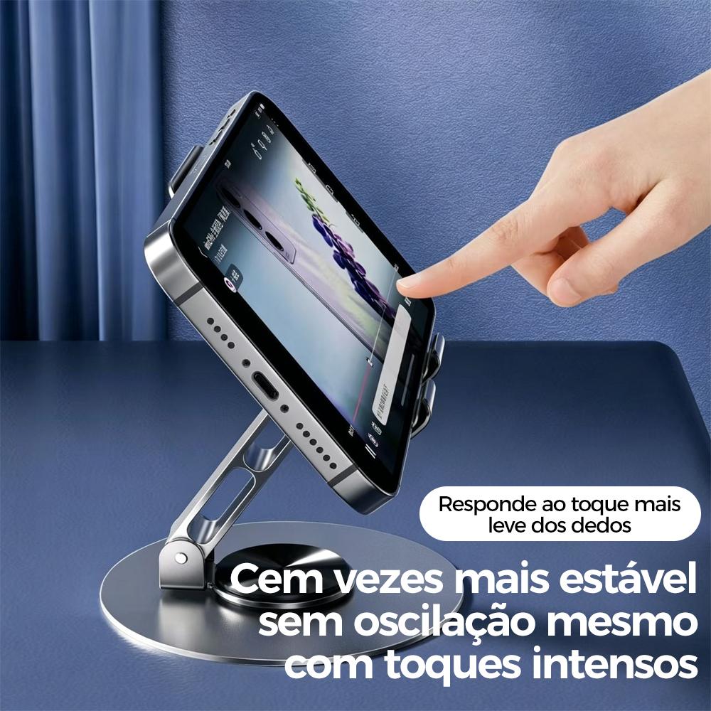 Suporte ajustável de alumínio com rotação de 360 graus para celular e tablet da Vapto