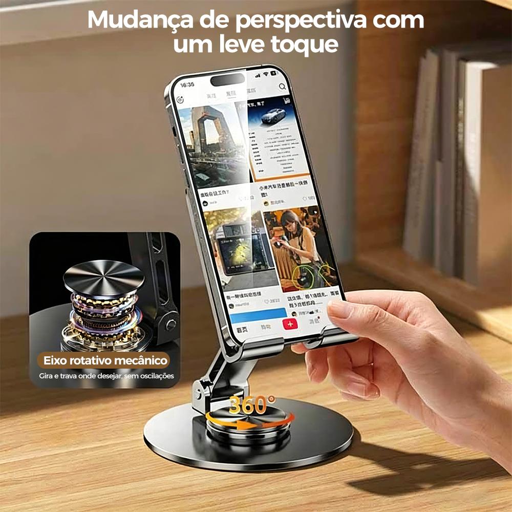 Suporte ajustável de alumínio com rotação de 360 graus para celular e tablet da Vapto