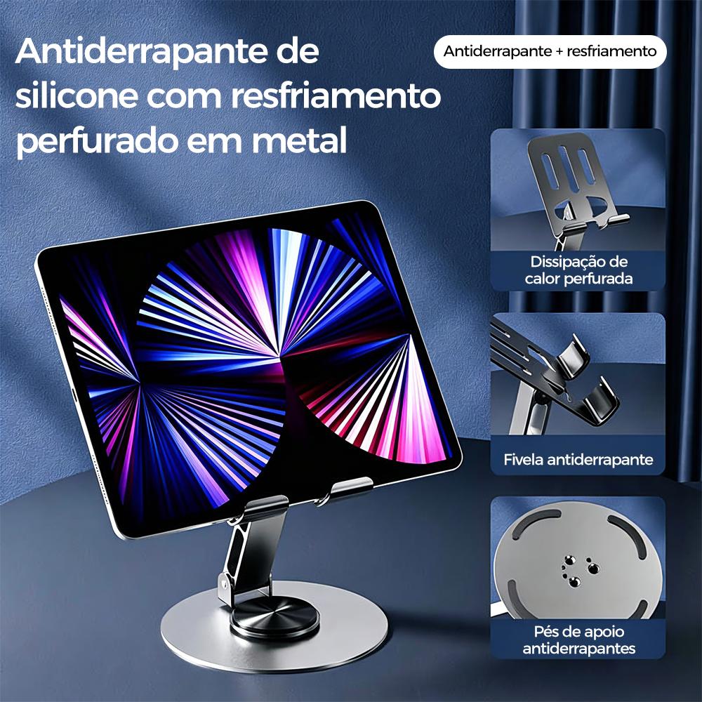 Suporte ajustável de alumínio com rotação de 360 graus para celular e tablet da Vapto