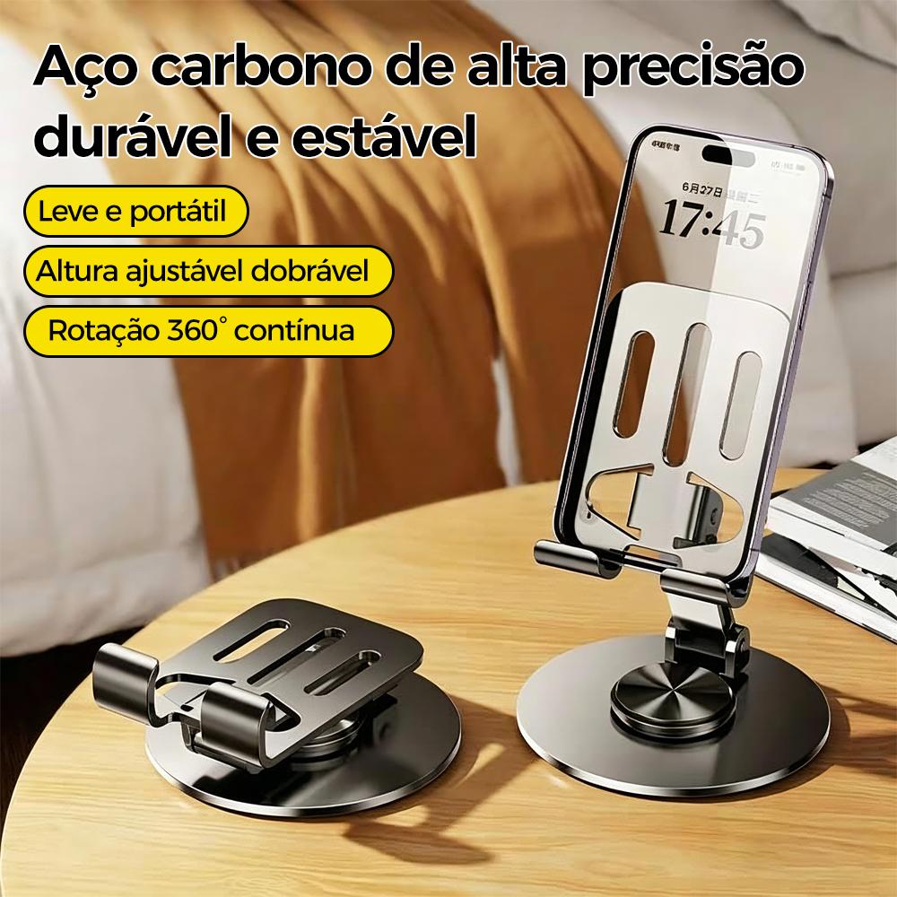 Suporte ajustável de alumínio com rotação de 360 graus para celular e tablet da Vapto