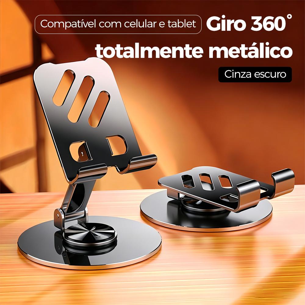 Suporte ajustável de alumínio com rotação de 360 graus para celular e tablet da Vapto
