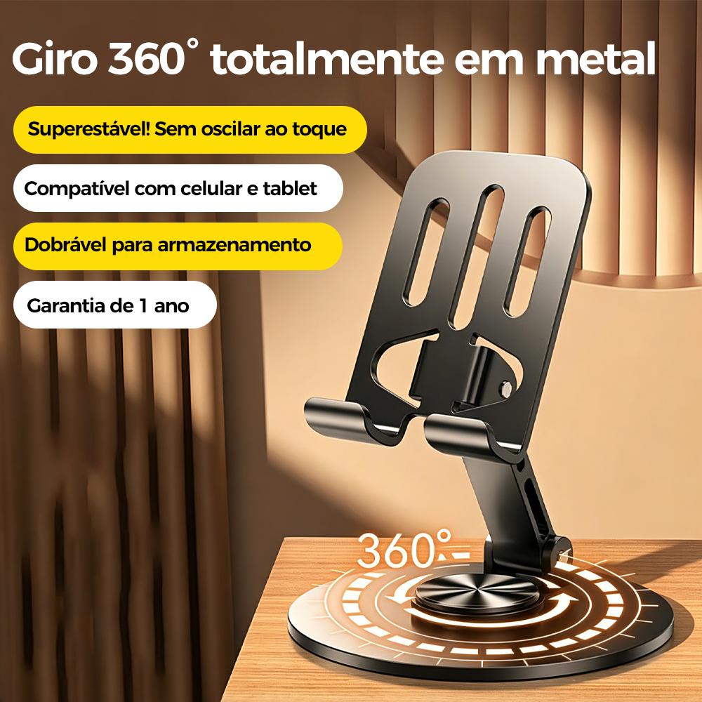 Suporte ajustável de alumínio com rotação de 360 graus para celular e tablet da Vapto