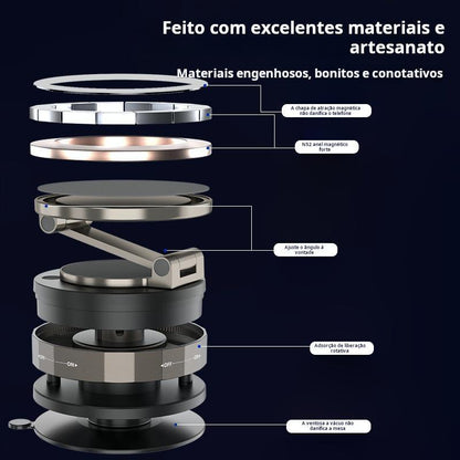 Suporte magnético com ventosa dupla face para celular no carro da Vapto