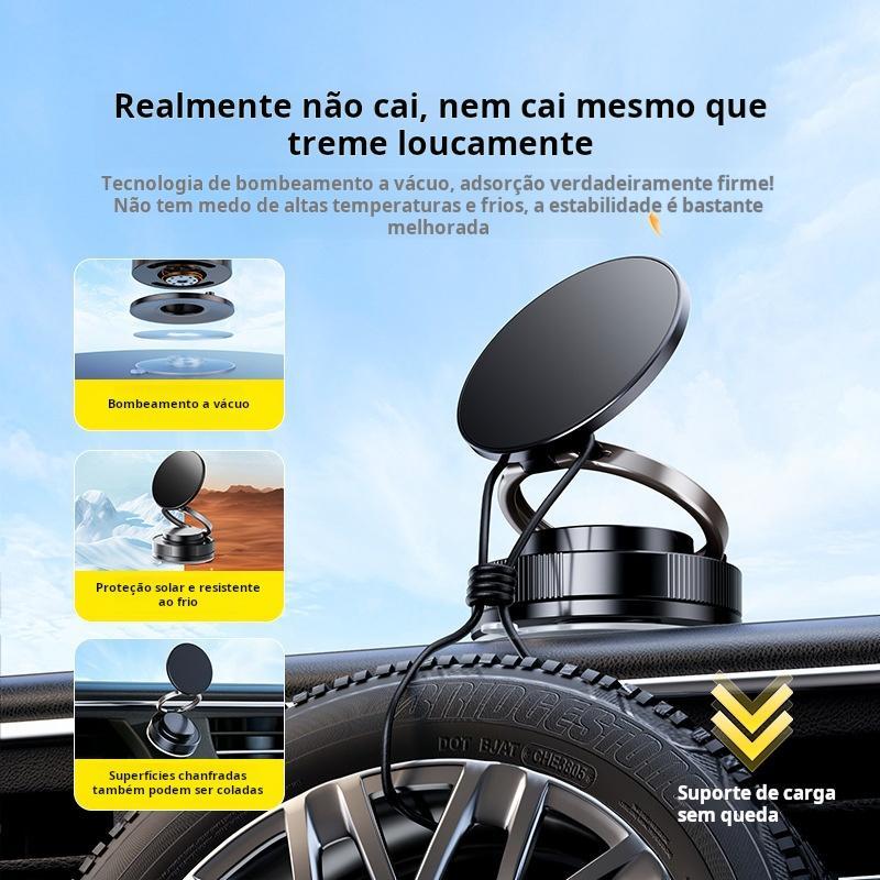 Suporte magnético com ventosa dupla face para celular no carro da Vapto