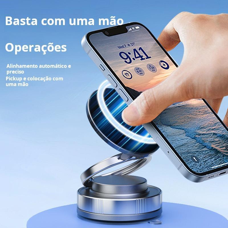 Suporte magnético com ventosa dupla face para celular no carro da Vapto