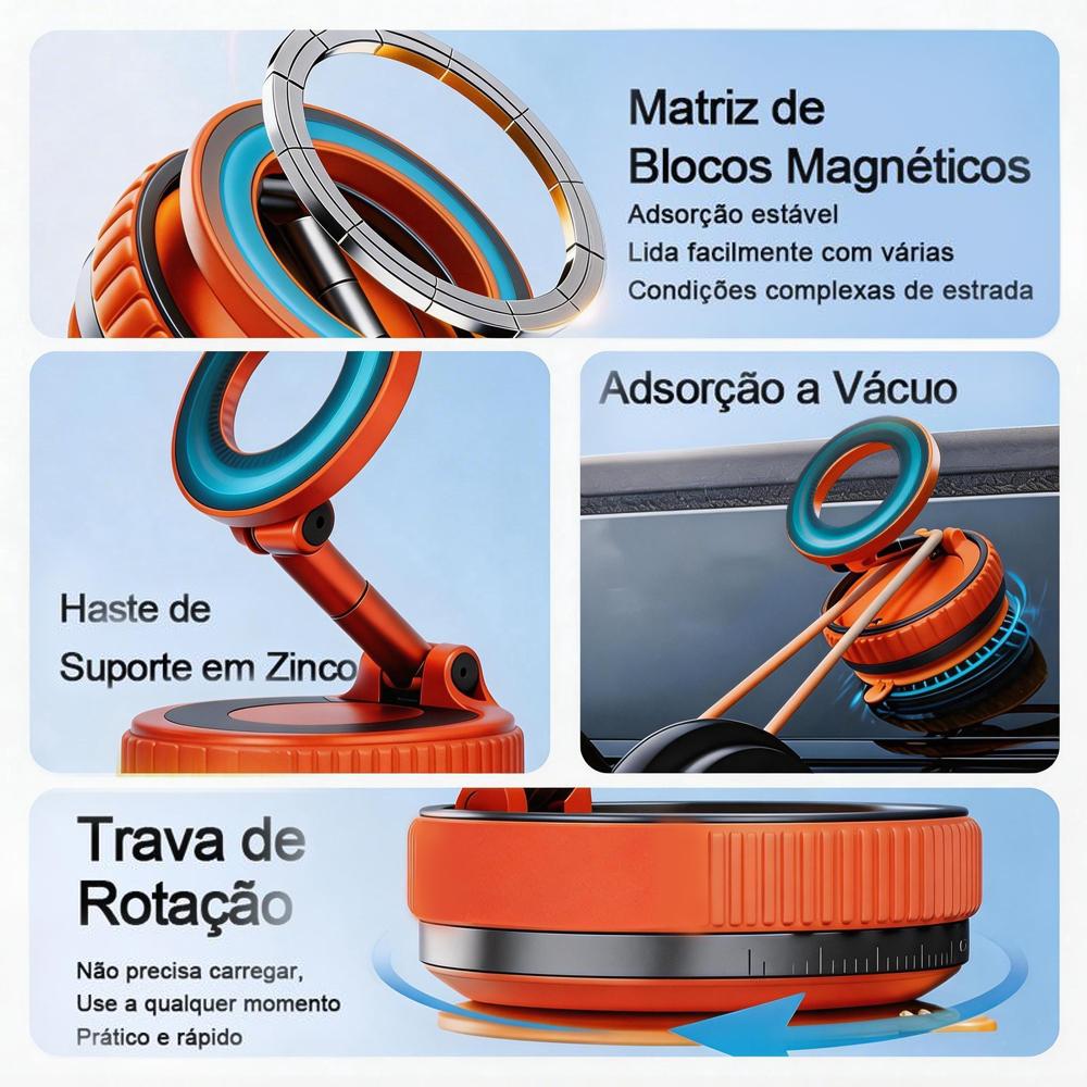 Suporte magnético para celular no carro com ventosa da Vapto